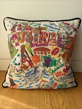 CatStudio Australia Hand-Embroidered Pillow